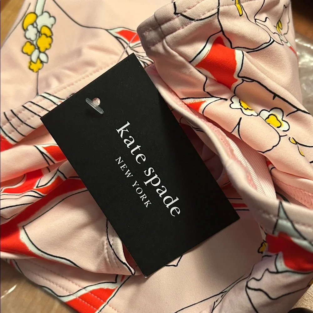 Kate Spade high waisted Pink and Orange Floral Bikini Bottom - Picture 7 of 7